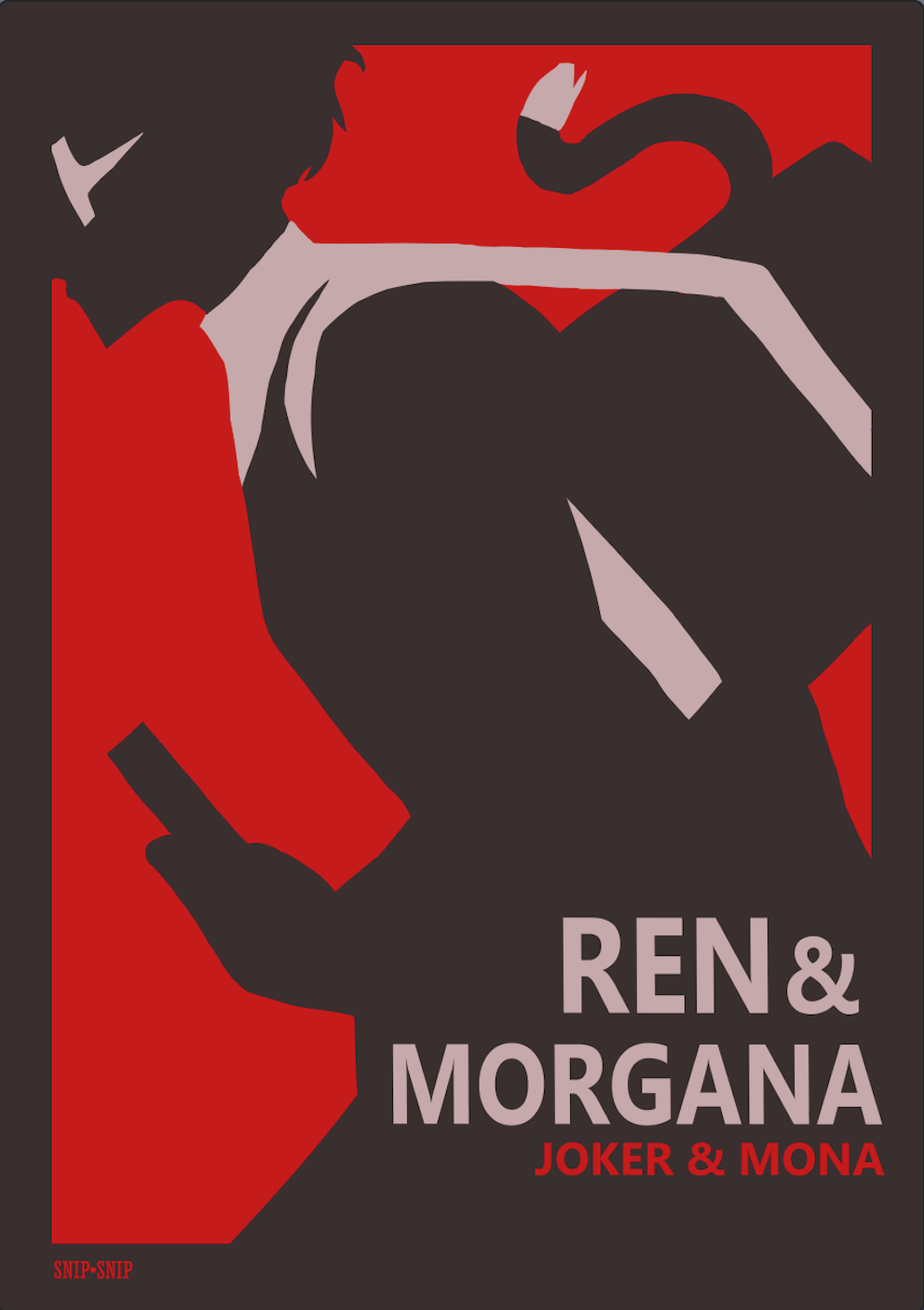 Persona 5 Minimal Joker and Mona Poster